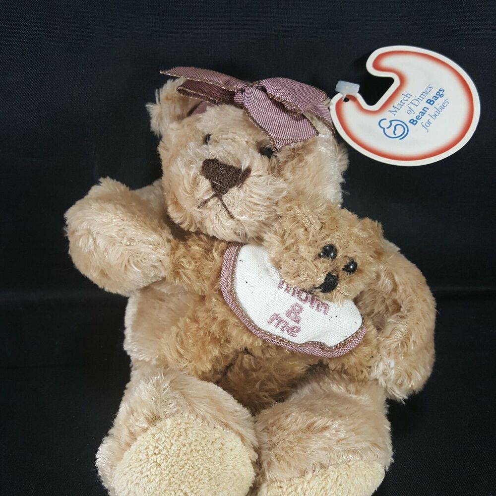 Mommy and Me Brown Teddy Bear Baby Plush Stuffed Animal March Of dimes Missy